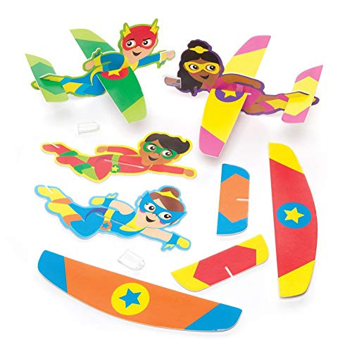 Baker Ross Star Hero Flying Gliders (Pack of 8) Throwing Plane Toys Perfect for Kids Party Bag Fillers or Gift Ideas Baker Ross Star Hero Flying Gliders (Pack of 8) Throwing Plane Toys Perfect for Kids Party Bag Fillers or Gift Ideas