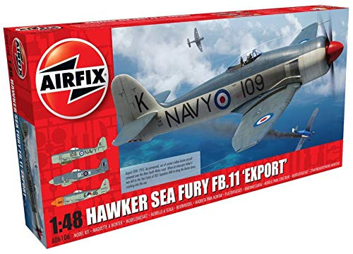Airfix Hawker Sea Fury FB.11 'Export Edition' 1:48 Military Aircraft Plastic Model Kit A06106