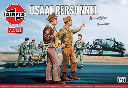 Airfix Vintage Classics WWII USAAF Personnel 1:76 Military Plastic Model Figures A00748V