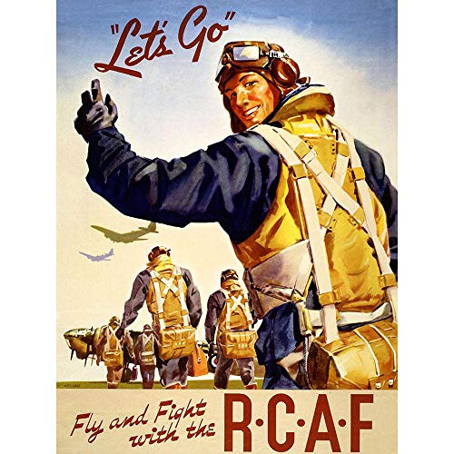Wee Blue Coo Propaganda War WWII Canada Rcaf Fly Fight Pilot Unframed Wall Art Print Poster Home Decor Premium