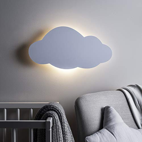 Lights4fun, Inc. Cloud Silhouette Battery Operated Bedroom Wall Night Light with Remote Control