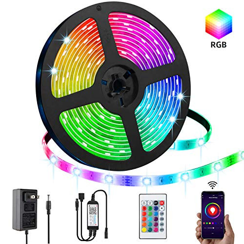 LED Strip Lights, LPENG 5m RGB Rope Lights 16.4ft 5050 SMD Color Changing Lights with APP Controller Sync to Music Apply for Home Kitchen Bedroom Party TV Decoration LED Strip Lights, LPENG 5m RGB Rope Lights 16.4ft 5050 SMD Color Changing Lights with APP Controller Sync to Music Apply for Home Kitchen Bedroom Party TV Decoration