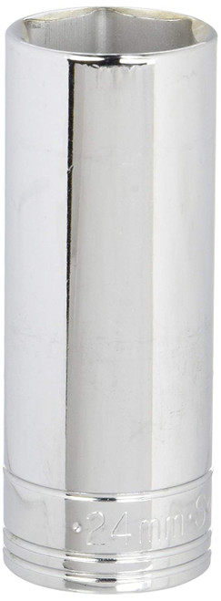 SK Hand Tool 40024 6 Point 24mm Drive Deep Socket, 1/2-Inch, Chrome