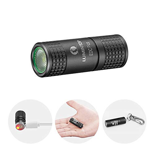 LED Keychain Flashlight Rechargeable - Lumintop EDC Pico 2019 New Design 130 Lumens Tiny Pocket Flashlight with Build-in Battery and USB Cable
