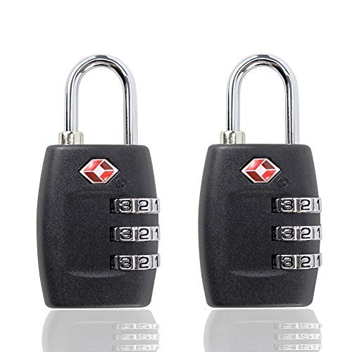 TSA Approved Travel Luggage Locks - 3 Digit Combination Lock Steel Padlocks for Suitcases & Baggage 2Pcs TSA Approved Travel Luggage Locks - 3 Digit Combination Lock Steel Padlocks for Suitcases & Baggage 2Pcs