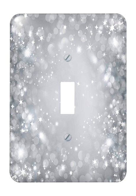 3dRose (lsp_222291_1) White and Gray Sparkle Bokeh with Stars Single Toggle Switch 3dRose (lsp_222291_1) White and Gray Sparkle Bokeh with Stars Single Toggle Switch