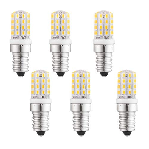 LXcom E14 LED Bulb Microwave Refrigerator Light Bulb 3W LED Appliance Bulb(6 Pack)-2835 SMD 32 LEDs 30W Incandescent Bulb Equivalent Warm White 3000K for Home Appliance, AC 110V