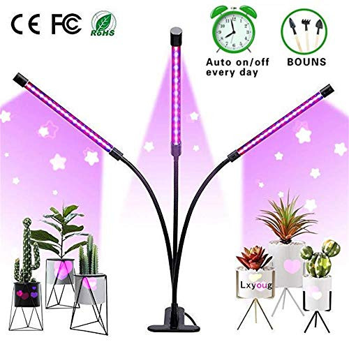Grow Light, 30W LED Grow Lamp Bulbs Plant Lights Full Spectrum, Lxyoug Auto ON & Off with 3/6/12H Timer 5 Dimmable Levels Clip-On Desk Grow Lamp, Triple Head Adjustable Gooseneck for Indoor Plants Grow Light, 30W LED Grow Lamp Bulbs Plant Lights Full Spectrum, Lxyoug Auto ON & Off with 3/6/12H Timer 5 Dimmable Levels Clip-On Desk Grow Lamp, Triple Head Adjustable Gooseneck for Indoor Plants