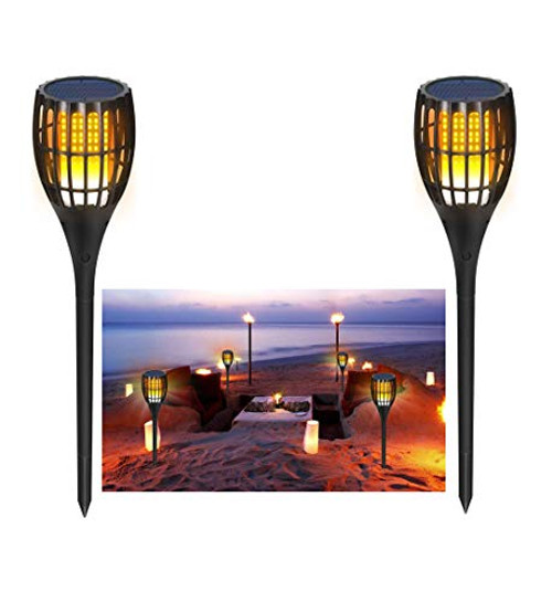 (Pack of 2)Solar Lights, Waterproof Flickering Flames Torches Lights Outdoor Solar Spotlights Landscape Decoration Lighting Dusk to Dawn Auto On/Off Security Torch Light for Patio Driveway (Pack of 2)Solar Lights, Waterproof Flickering Flames Torches Lights Outdoor Solar Spotlights Landscape Decoration Lighting Dusk to Dawn Auto On/Off Security Torch Light for Patio Driveway