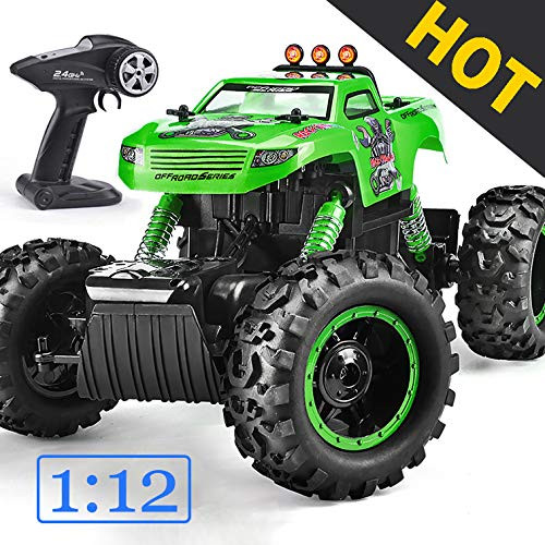 Remote Control Trucks Monster RC Car 1: 12 Scale Off Road Vehicle 2.4Ghz Radio Remote Control Car 4WD High Speed Racing All Terrain Climbing Car Toys Car Gift for Boys ?Green?