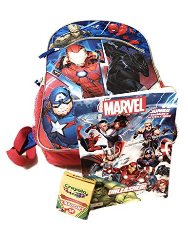 Marvel Avengers 16" Backpack including 80 page Avengers coloring book and one 24-pack Crayola crayons