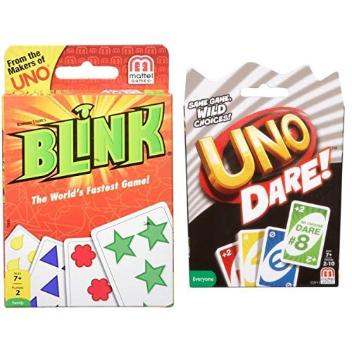 Mattel Games Blink  The Worlds Fastest Game! AND Mattel Games UNO Dare Card Game