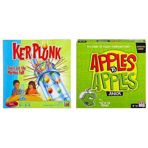 Mattel Games Ker Plunk Game AND Mattel Games Apples to Apples Junior - The Game of Crazy Comparisons (Packaging May Vary)