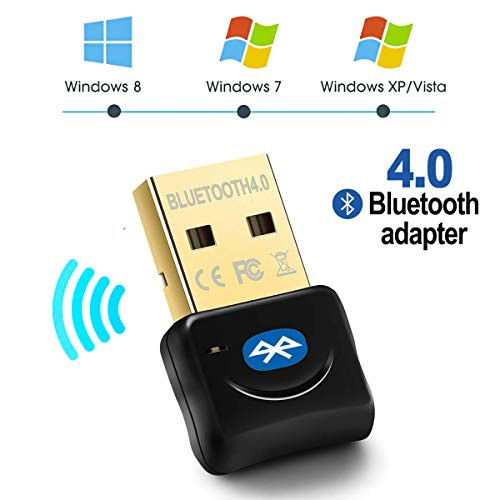 Bluetooth 4.0 USB Dongle Adapter - Maxesla Wireless Bluetooth Transmitter Receiver for Windows 10/8 / 7 / Vista/XP Laptop PC for Bluetooth Speaker, Headset, Keyboard, Mouse, Game Controller Black