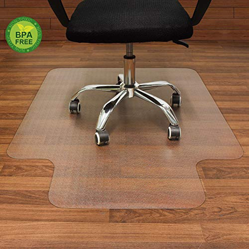 AiBOB Nontoxic Office Chair mat for Hardwood Floor, 36 x 48 inches, Easy Glide for Chairs, Flat Without Curling, Floor Mats for Computer Desk