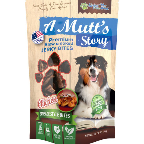 A Mutt's Story Bite Size Naturally Slow Smoked Gourmet Beef or Chicken Sausage Dog Jerky Treats | Gluten Free, No Corn or Soy | Crafted in Small Batches Healthy Tender Soft Dog Treats Made in the USA