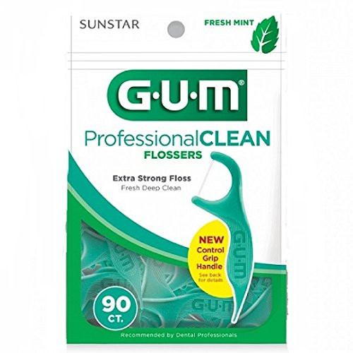 Gum Professional Clean Flossers, Fresh Mint 90 ea (Pack of 6)