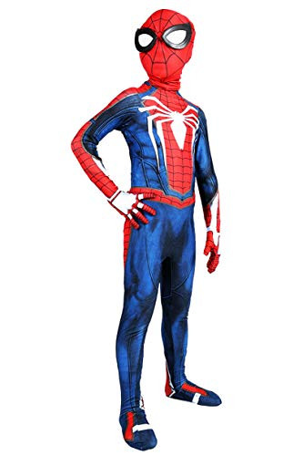 Ditard Halloween Superhero Dress Up Zentai Suit Spider PS4 Costume for Kids Cosplay Bodysuit, L