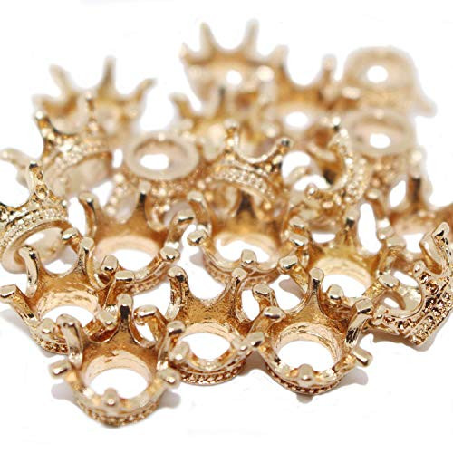 Dedila 20pcs 3D Flat Gold Mini Lovely Alloy Crown Charms Pendants DIY Vintage Charms Findings Pendant for Crafting (3D)