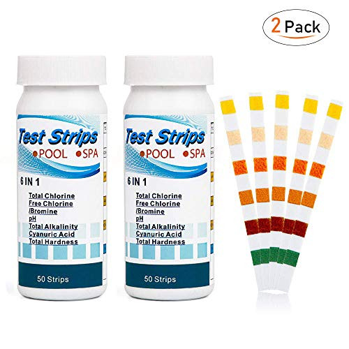 miaosun Pool Test Strips, 6-in-1 Spa Test Strips for Hot Tubs, PH Total Chlorine, Free Chlorine/Bromine, Total Alkalinity, Cyanuric Acid, Total Hardness Water Chemistry Tester, 100 Count (2 Pack) miaosun Pool Test Strips, 6-in-1 Spa Test Strips for Hot Tubs, PH Total Chlorine, Free Chlorine/Bromine, Total Alkalinity, Cyanuric Acid, Total Hardness Water Chemistry Tester, 100 Count (2 Pack)