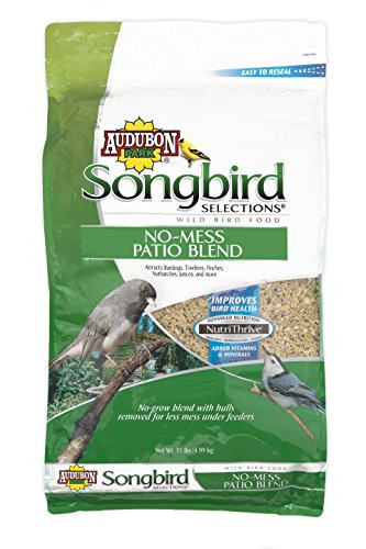 Songbird Selections 11986 No-Mess Patio Blend Wild Bird Food, 11-Pound, 11 lb Brown