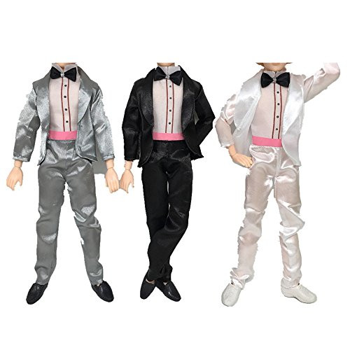 Doll Clothes, Doll Clothes and Accessories, Ken Clothes 3 Sets Assorted Colors Doll Toy Wedding Clothes Groom Suits for Ken Doll Kids Birthday Xmas Gift Doll Clothes, Doll Clothes and Accessories, Ken Clothes 3 Sets Assorted Colors Doll Toy Wedding Clothes Groom Suits for Ken Doll Kids Birthday Xmas Gift