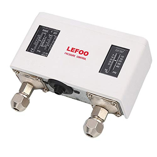 LEFOO LF58 Auto Adjust Dual Refrigeration/Air Water/Hvac Pressure Switch for Compressor, Low Pressure Adjust-3 psi~109psi, High Pressure Adjust 116psi~464psi