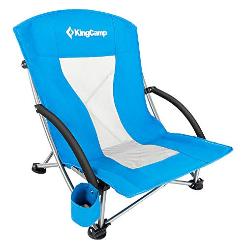 KingCamp Low Sling Beach Camping Folding Chair with Mesh Back (Blue)