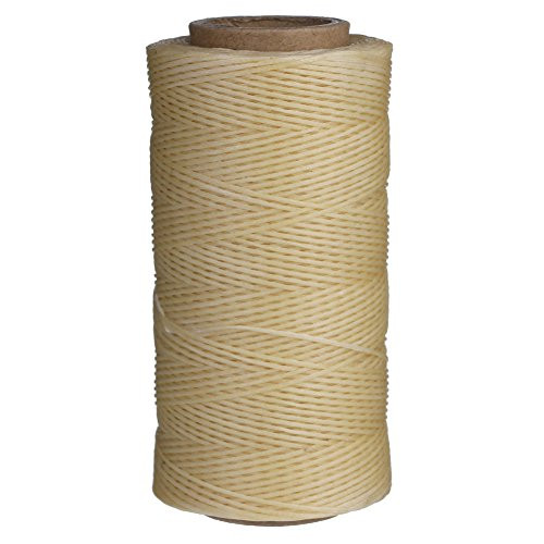 Wax Thread Leather Hand Stitching Leather Sewing Waxed Thread Leather Sewing Cord for leather craft 284yrdm 150D (1mm) (beige)