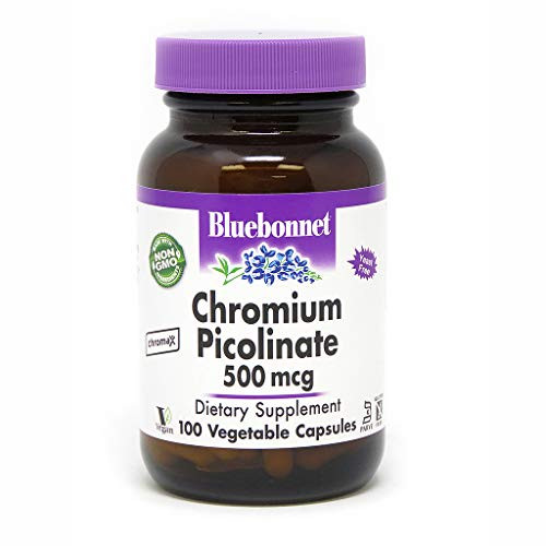 BlueBonnet Chromium Picolinate Vegetarian Capsules, 500 mcg, 100 Count