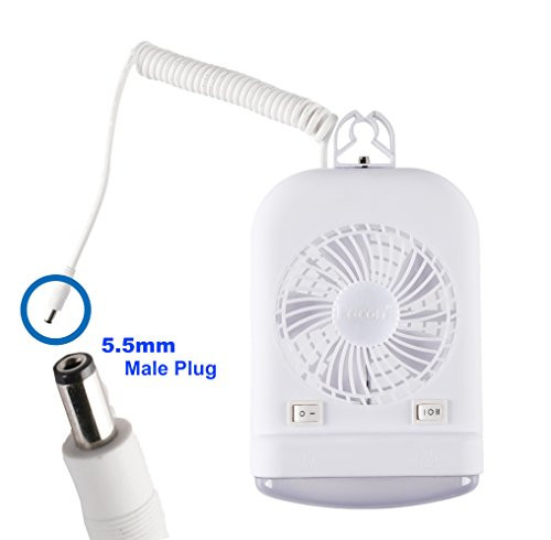 Facon 12 Volt RV Camper Fan/LED Light Combo with Holding Bracket and On&Off Switch