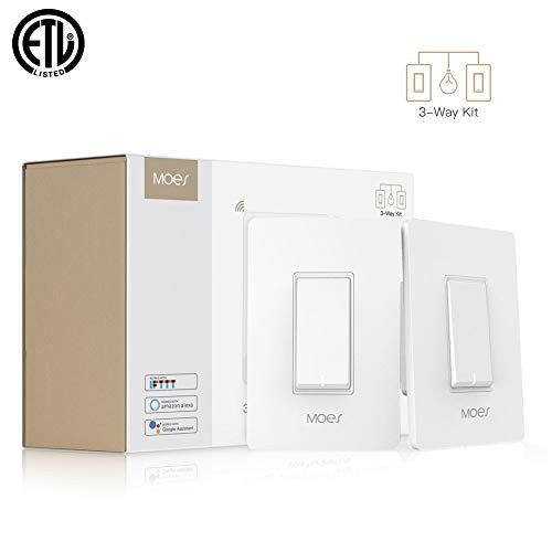 MOES 3 Way WiFi Smart Switch for Light,Compatible with Alexa and Google Home,No Hub Required,Smart Life APP Provides Control from Anywhere,ETL Listed