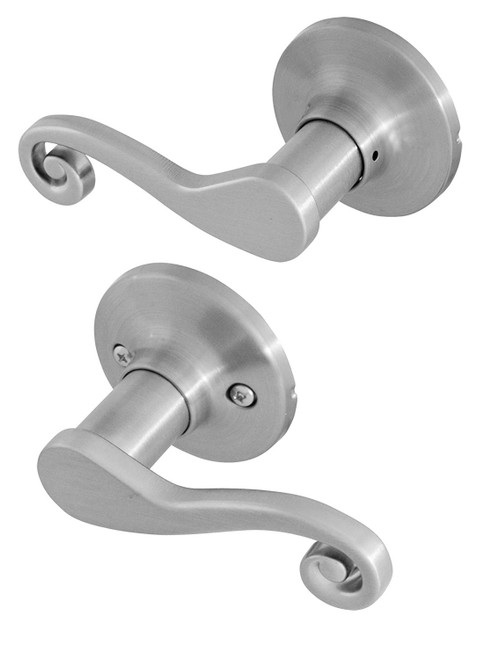 Honeywell 8108303 Scroll Passage Door Lever, Satin Nickel