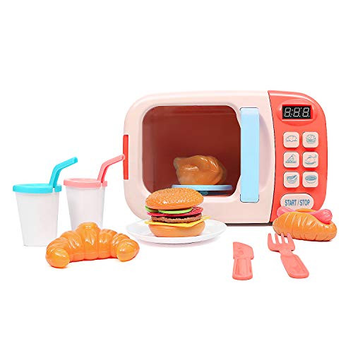 Bekco Microwave Kitchen Play Set / Cute Toy Play Set / Pretend Play Set for Toddlers (Pink)