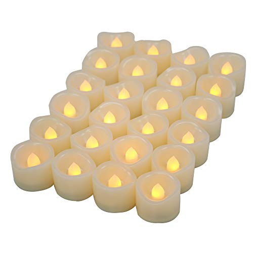 iZAN Flameless Battery Operated LED Tea Light Candles Flickering Electric Fake Tealights Bright Bulb for Christmas Xmas Decorations Home Party Wedding D