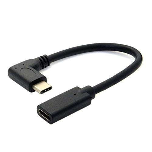 USB Type C Extension Cable,Gleewin USB c to c Cable,Type c Male to Female Extender Cable,90 Degree Right Angled,3ft/1m