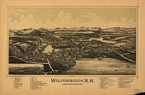 Map: 1889 Wolfeborough, N.H., Lake Winnipesaukee. So. Wolfeboro|New Hampshire|South Wolfeborough|South Wolfeborough NH|Wolfeboro|Wolfeboro|NH