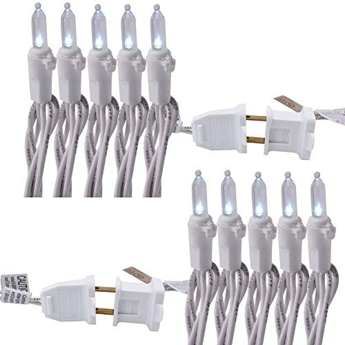 MULTI-SPARKING 100LED 35.3ft Clear Mini String Lights White Wire Christmas Wedding Lights, Party Lights, Wedding Decoration Lights for Bedroom, Outdoor, Tent Lights String (Cool White, 2 Pack)