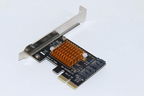 PCIe PCI Express to SATA 3.0 Card with Bracket 2 Port SATA III 6Gbps Adapter Big Heatsink for PC SSD HDD IPFS Mining
