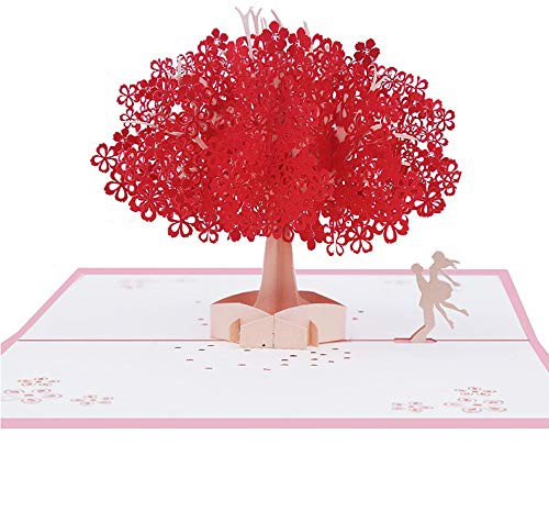 Cherry Blossom 3D Pop Up Card Greeting Card Miss You Card Romantic Gift for Birthday, Anniversary, Valentine, Wedding (Red Cherry Blossom) Cherry Blossom 3D Pop Up Card Greeting Card Miss You Card Romantic Gift for Birthday, Anniversary, Valentine, Wedding (Red Cherry Blossom)
