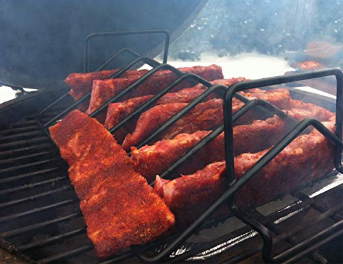 BBQ Rib Racks for Smoking and Grilling,Roast Rack Dual Purpose fit for Big Green Egg and Kamado Joe ,18 inches and bigger grill
