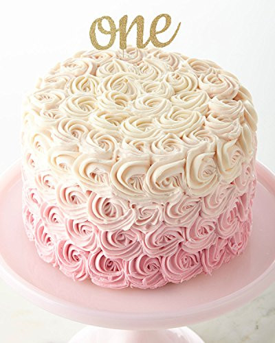 1st Birthday Cake Topper One Cake Topper One Gold Glitter Cake Topper