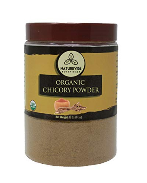 Naturevibe Botanicals Organic Chicory Root Powder, 1lb | Non-GMO and Gluten Free | Caffeine Free | Coffee Substitute
