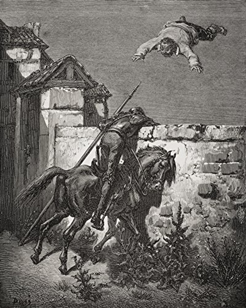 Engraving By Gustave Dore 1832-1883 French Artist And Illustrator Of Sancho Panza Being Tossed In A Blanket From Don Quixote By Miguel De Cervantes Saavedra Part I Chapter 16 Poster Print (13 x 16)