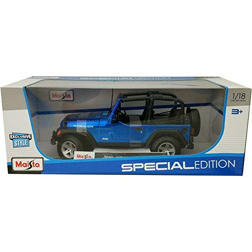 JWRMB Maisto Jeep Wrangler Rubicon 1:18 Diecast Model Car Metallic Blue