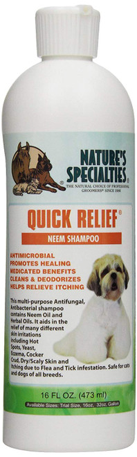 Nature's Specialties Quick Relief Neem Shampoo for Pets, 16-Ounce