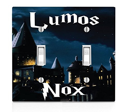 EandM Lumos Nox Double Light Switch Plate (Not a Decal, Actual Printed Outlet Cover)
