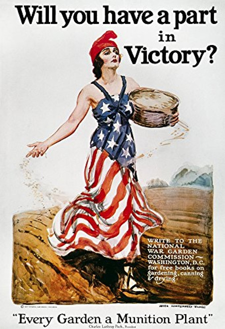 World War I US Poster NWill You Have A Part In Victory American World War I Victory Garden Poster By James Montgomery Flagg 1918 Poster Print by (18 x 24)