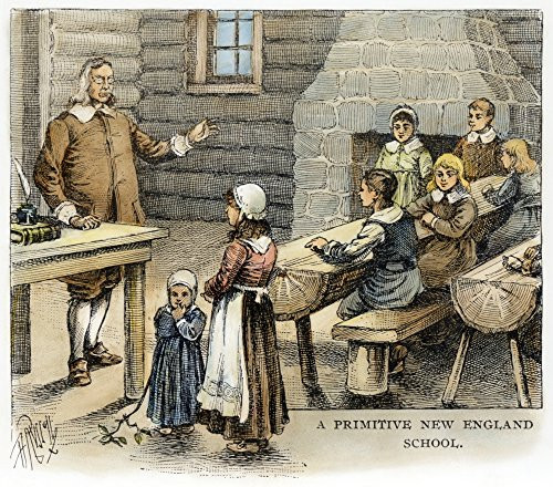 New England Schoolhouse Na One-Room Schoolhouse In 17Th Century New England Wood Engraving 19Th Century Poster Print by (18 x 24) New England Schoolhouse Na One-Room Schoolhouse In 17Th Century New England Wood Engraving 19Th Century Poster Print by (18 x 24)