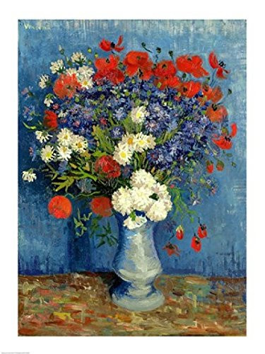 Posterazzi Still Life Vase with Cornflowers and Poppies 1887 Poster Print by Vincent Van Gogh (8 x 10)